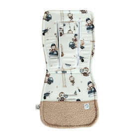 Bambus & Bouclé dwustronna Wkładka do wózka 5 pkt pasy Monkey