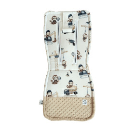Bamboo&Minky Stroller Insert 5 pt straps Monkey
