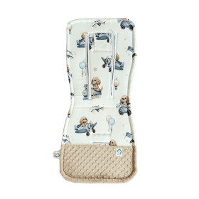 Bambus&Minky dwustronna Wkładka do wózka 5 pkt pasy Benji