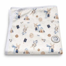 Kocyk niemowlęcy z bawełny organicznej 75×100 cm Astronom