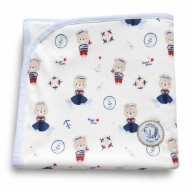 Organic cotton baby blanket, 75×100 cm, Sailor