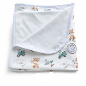 Organic cotton baby blanket, 75×100 cm, Retro Fox