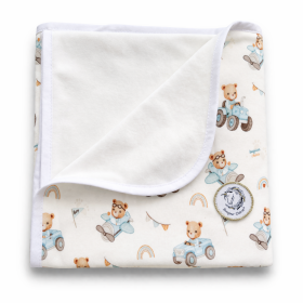 Organic cotton baby blanket, 75×100 cm, Village Bears