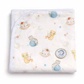 Organic cotton baby blanket, 75×100 cm, Kitty