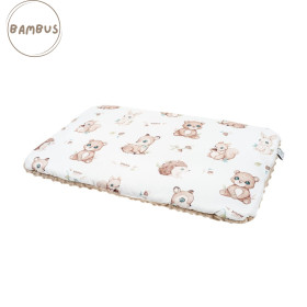Double-sided Preschooler Pillow Forest bamboo/minky 25x30 cm