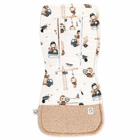 Bambus & Bouclé dwustronna Wkładka do wózka 5 pkt pasy Monkey