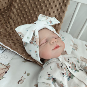 Organic Cotton Headband with Bow, 6-12 Months, Bunny