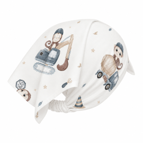 Bamboo Headscarf with rubber band and visor Monkey