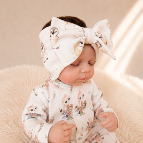 Organic Cotton Headband with Bow, 0–3 Months, Vivi