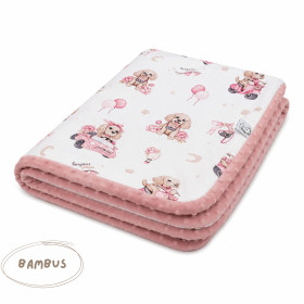 Baby blanket bamboo - minky 75x100 cm Bianca