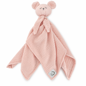 Pielucha muślinowa DouDou Miś Różowy 63x60