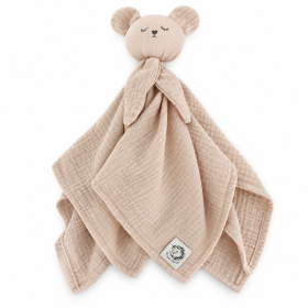 Pielucha muślinowa DouDou Miś Beż 63x60