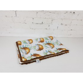 Kocyk Średniaka Light Zakręcone Kokosy (Biel) bawełna - minky 75x100 cm