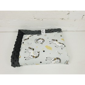 Kocyk Niemowlaka Jednorożce bawełna/minky 65x75 cm