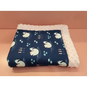 Kocyk Niemowlaka Łabędzie bawełna/minky 65x75 cm