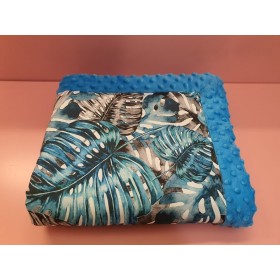 Kocyk Niemowlaka Monstery (turkus) bawełna/minky 65x75 cm