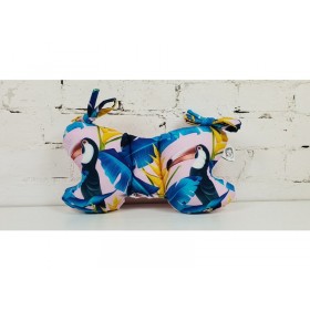 Poduszka Motylek do wózka Tukany (róż) bawełna/minky