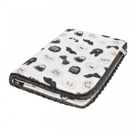 Kocyk Średniaka Little Man bawełna - minky 75x100 cm