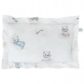 Bawełniana poduszka dekoracyjna z falbaną Misie 50x70 cm