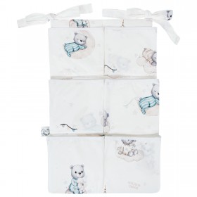 Organizer-przybornik na łóżeczko z 6 kieszeniami Misie